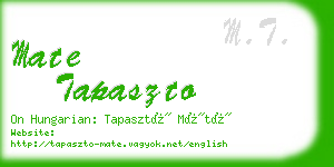 mate tapaszto business card